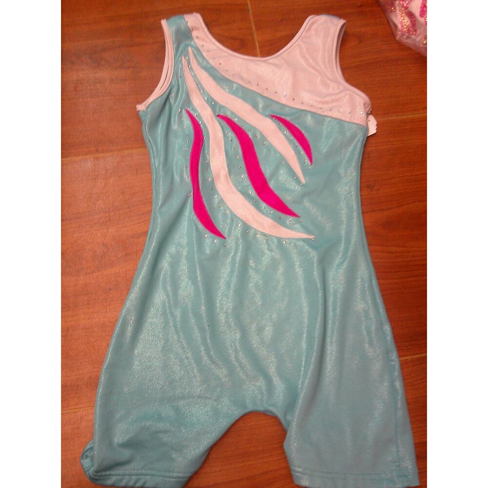 Gymnastics Leotard Medium Child Buttefly Print Biketard Acro Jazz